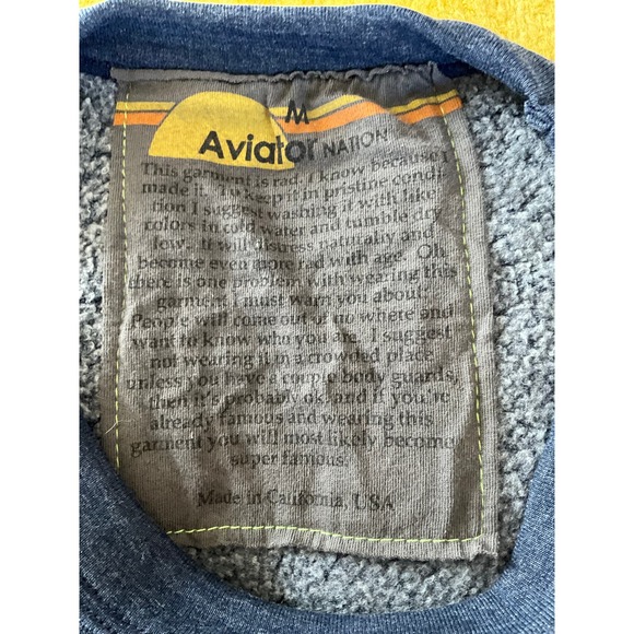 RaRe AVIATOR NATION 🌈NeON rainbow “Bolt” Embroidered Sweatshirt Navy M - Picture 4 of 10